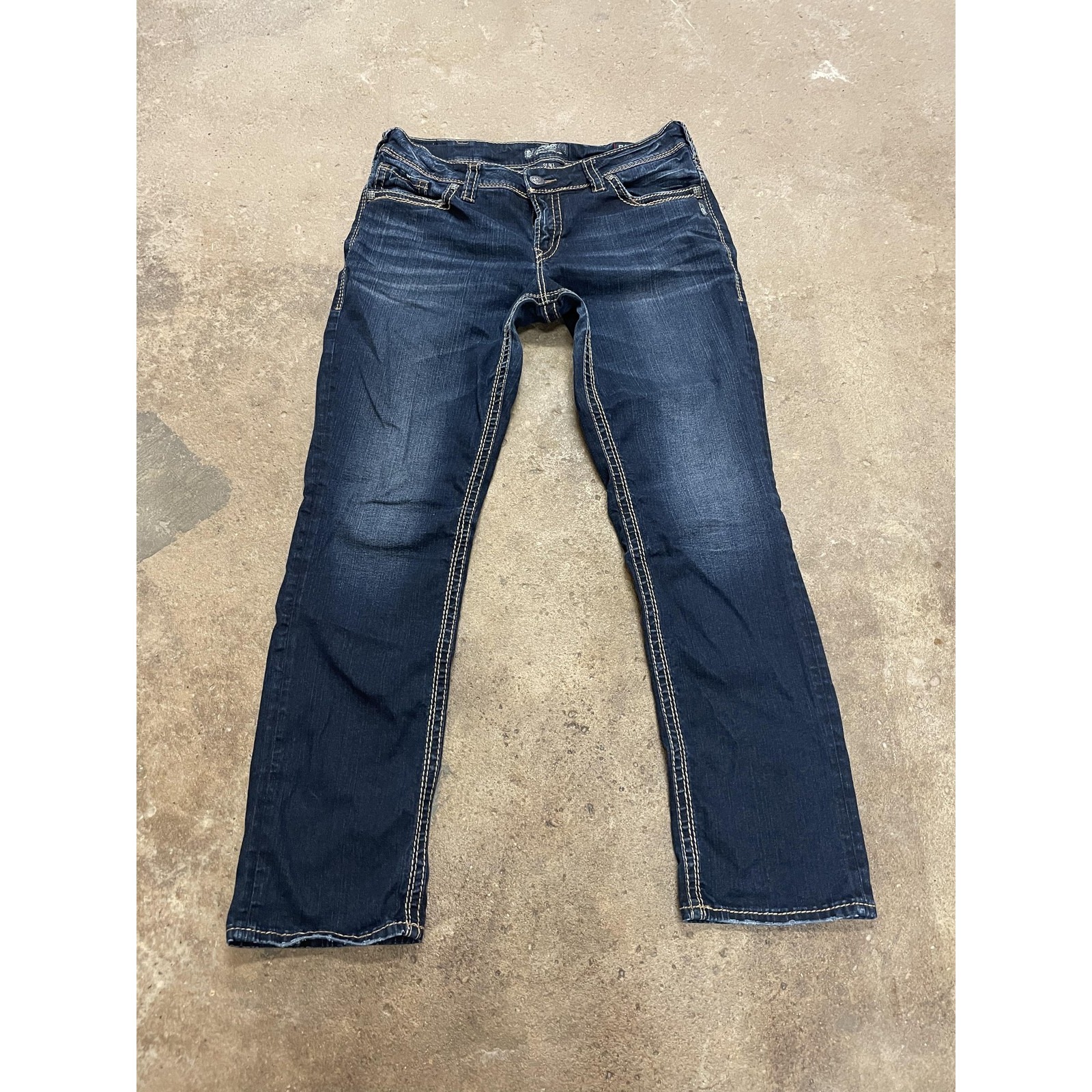 Silver Jeans Co. Jeans Womens 14 L32 Dark Wash Suki Mid Straight Stretch Denim